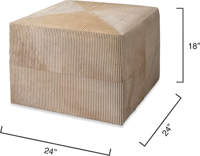 Pinstriped Ottoman - Thumbnail 3