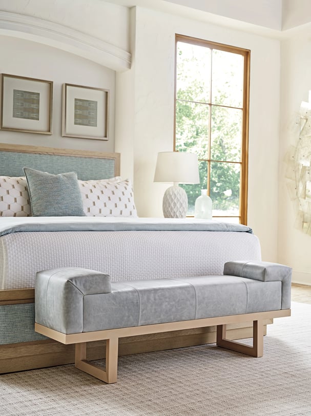 Tommy Bahama Home Abbott Leather Bench Layla Grayce - Main Image