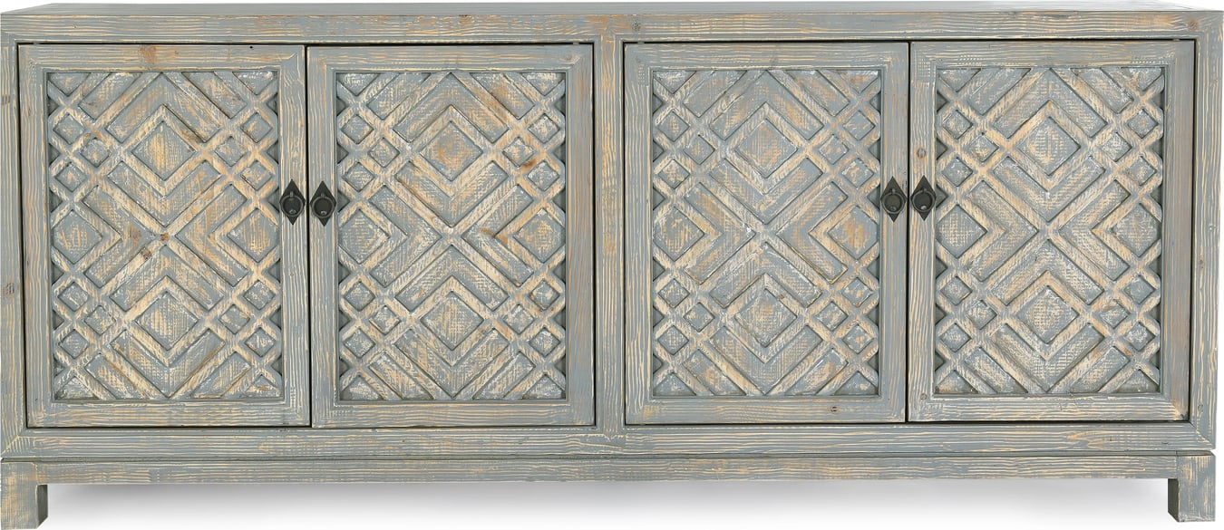 Blue 4 Door Sideboard Made From Reclaimed Pine Blue 4 Door Sideboard Made From Reclaimed Pine