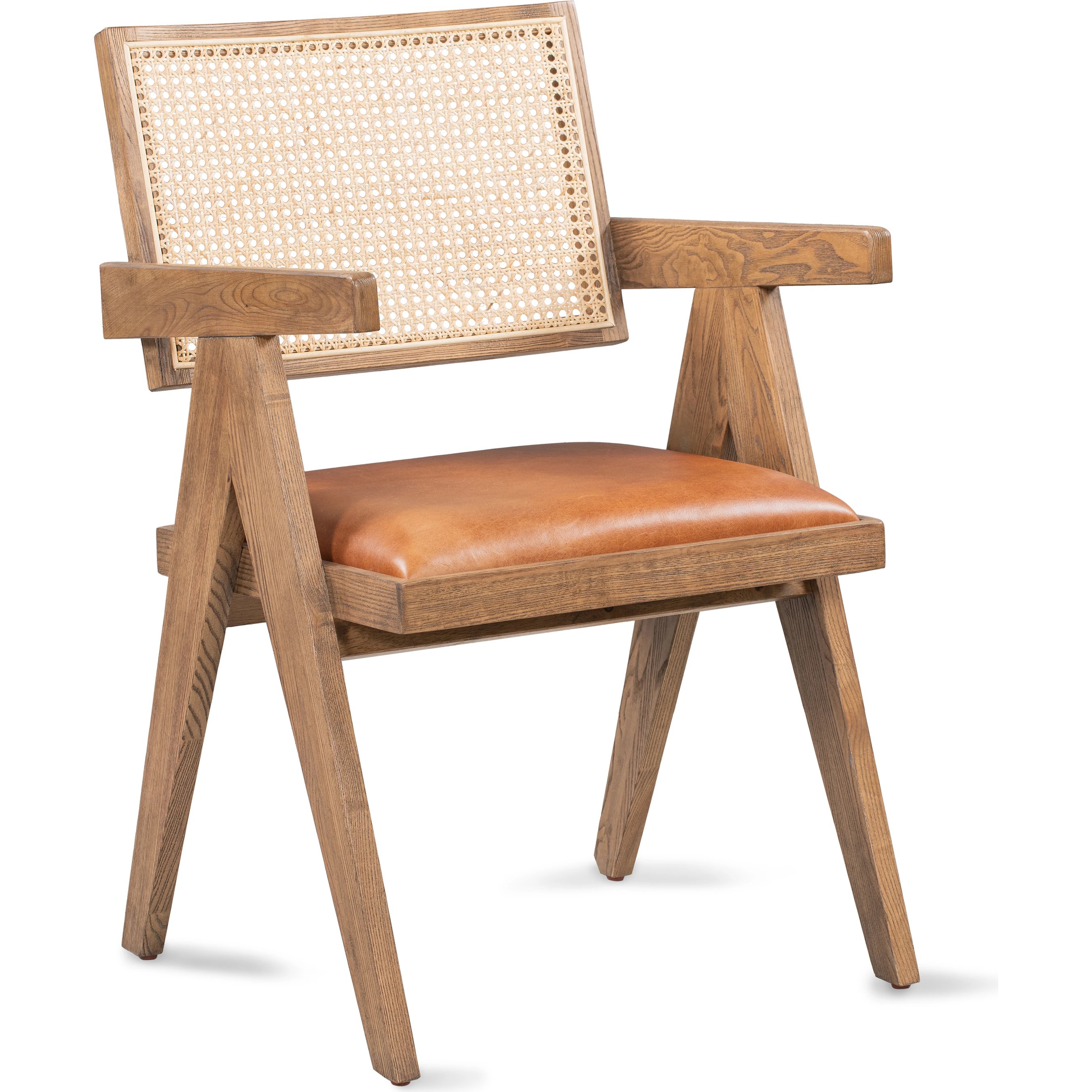 Classic Home Douglas Top-Grain Leather & Rattan Dining Chair | Layla Grayce
