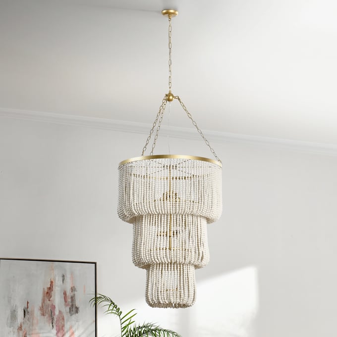 Classic Home Amanda White Beaded Chandelier | Layla Grayce