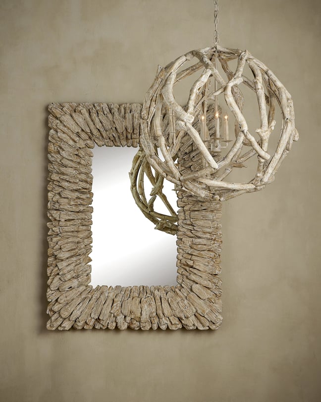 Currey and Company Driftwood Whitewash Orb Chandelier | Layla Grayce