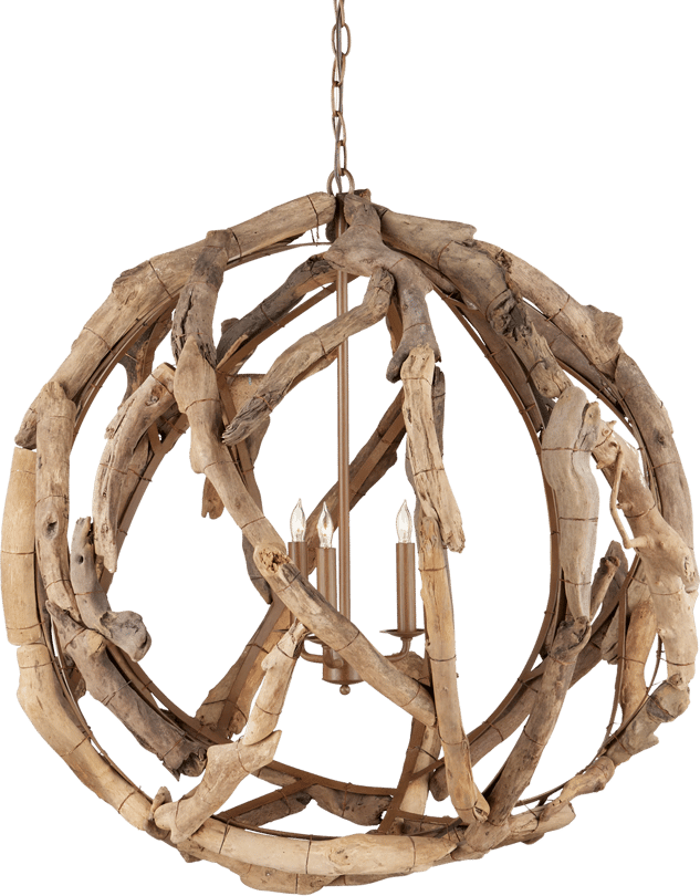 Driftwood Orb Chandelier