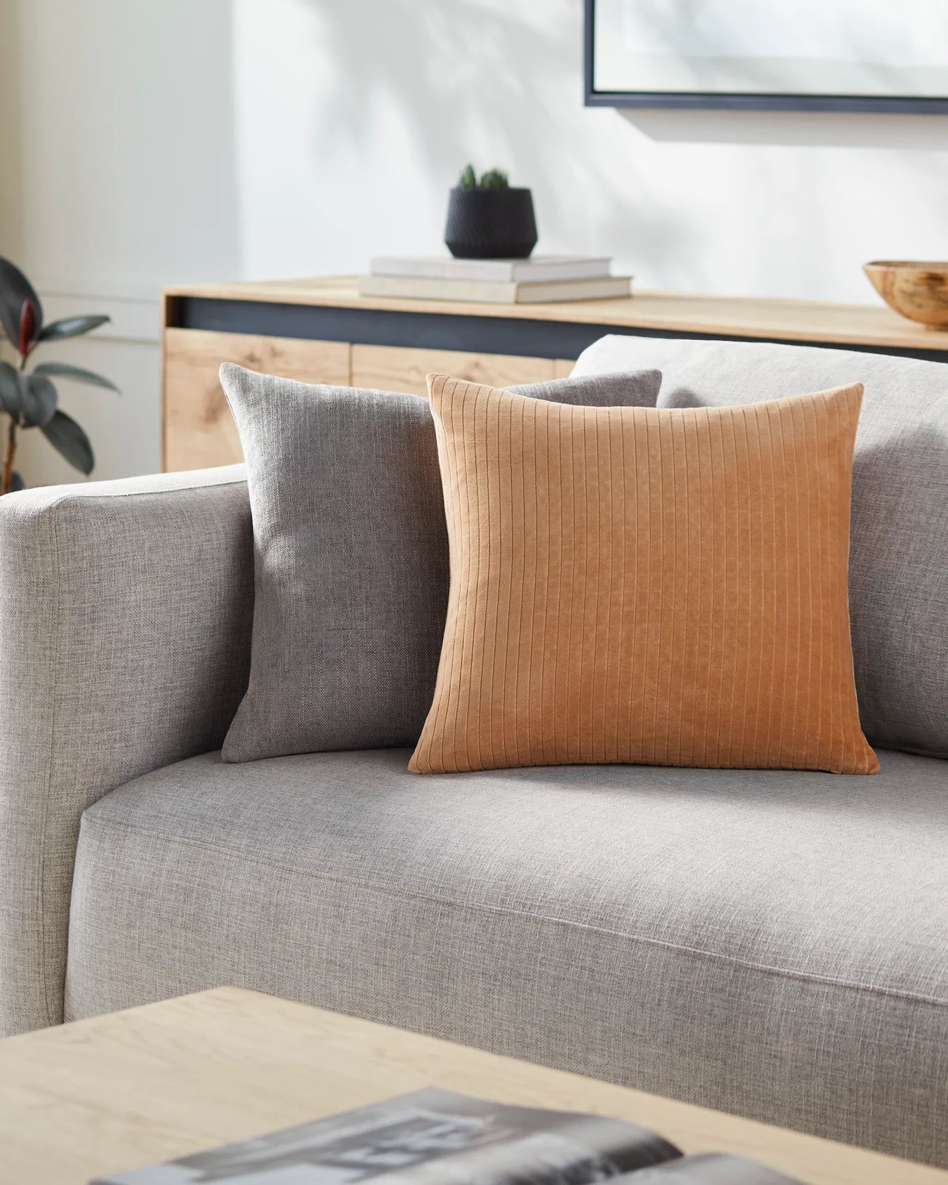 Surya Cotton Velvet Stripes Pillow - 481617 | Layla Grayce
