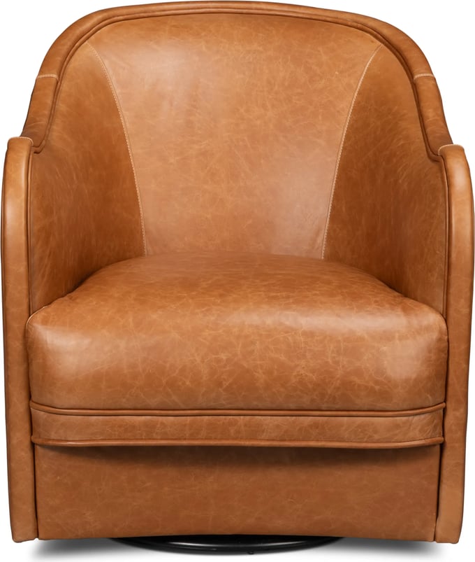 Braxton Leather Swivel Chair - Thumbnail 5
