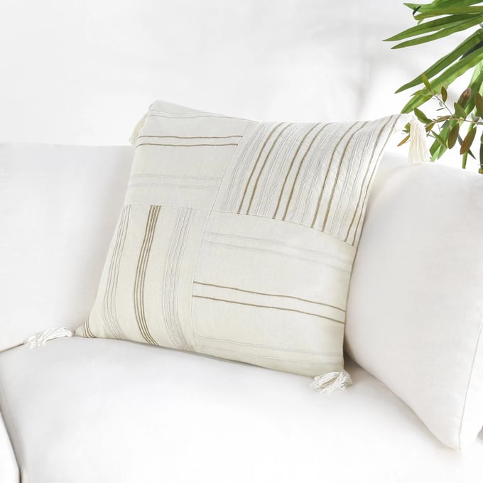 Apana Linen Blend Woven Throw Pillow