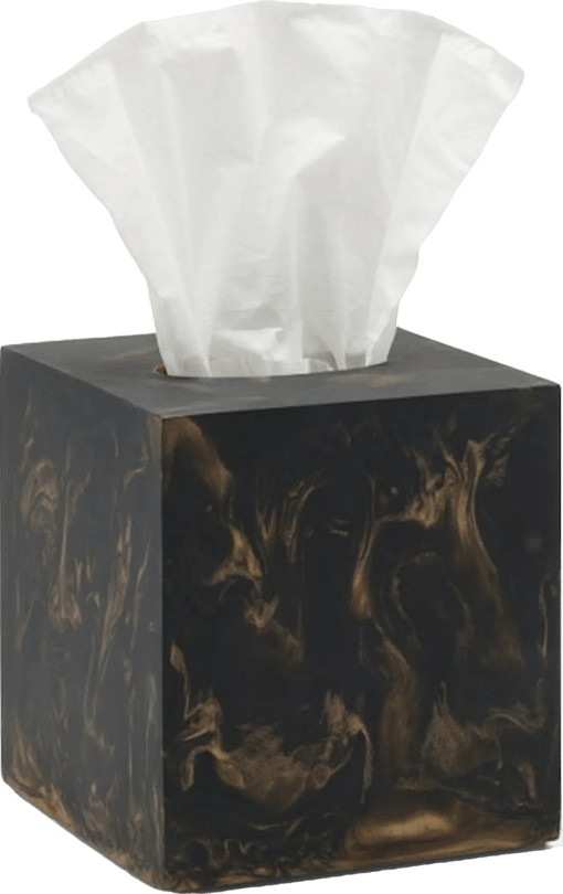 Duluth Black/Gold Square Tissue Box - Thumbnail 3