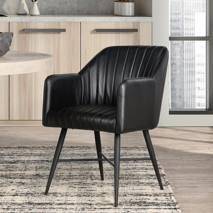 Classic Home Leon Leather Dining Chair - Thumbnail 5