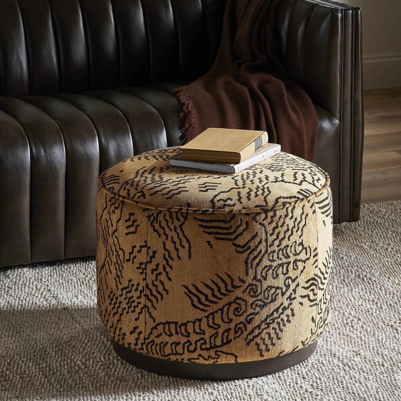 Four Hands Sinclair Round Ottoman | Layla Grayce