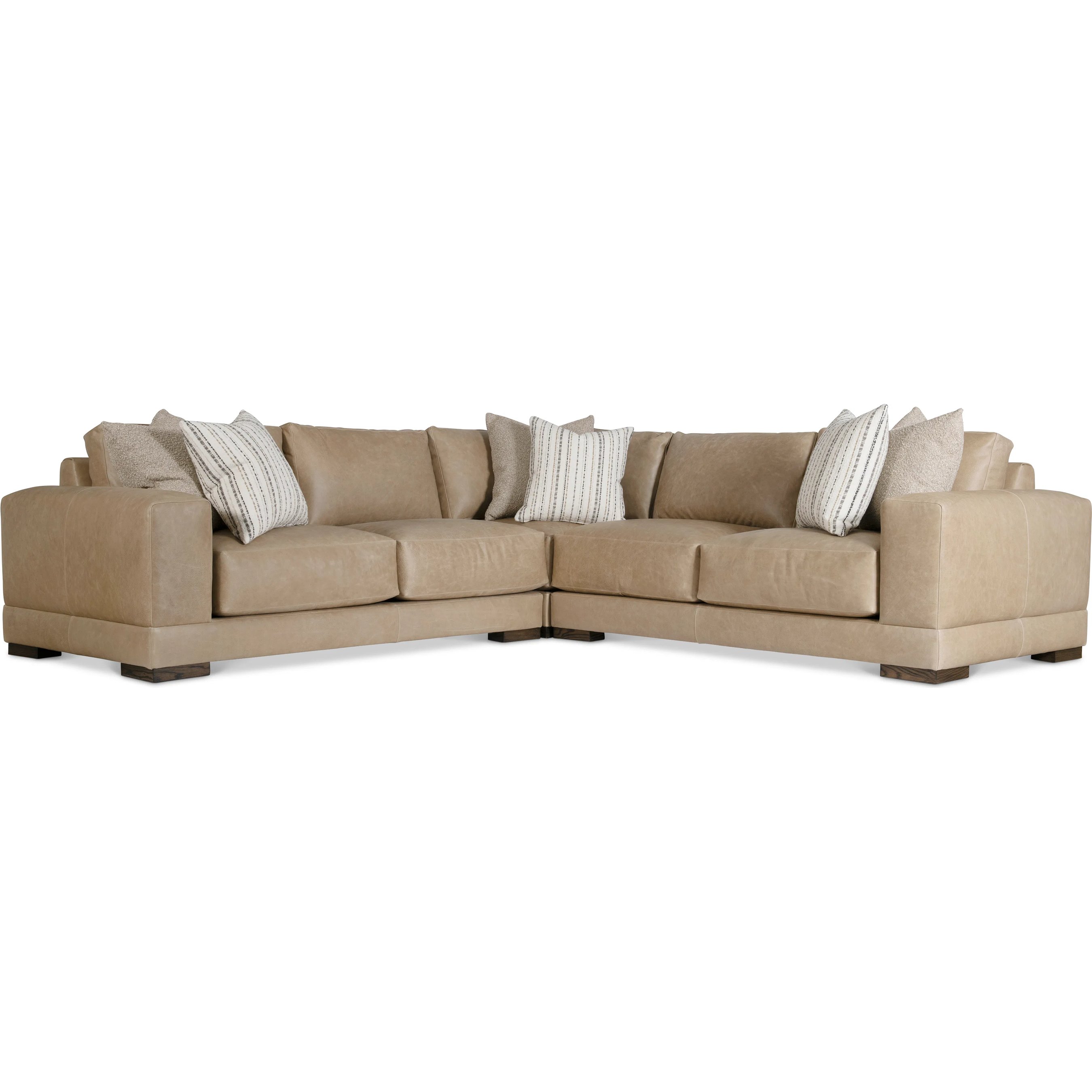 ララ Bernhardt Lars Leather 3-Piece Sectional | Layla Grayce