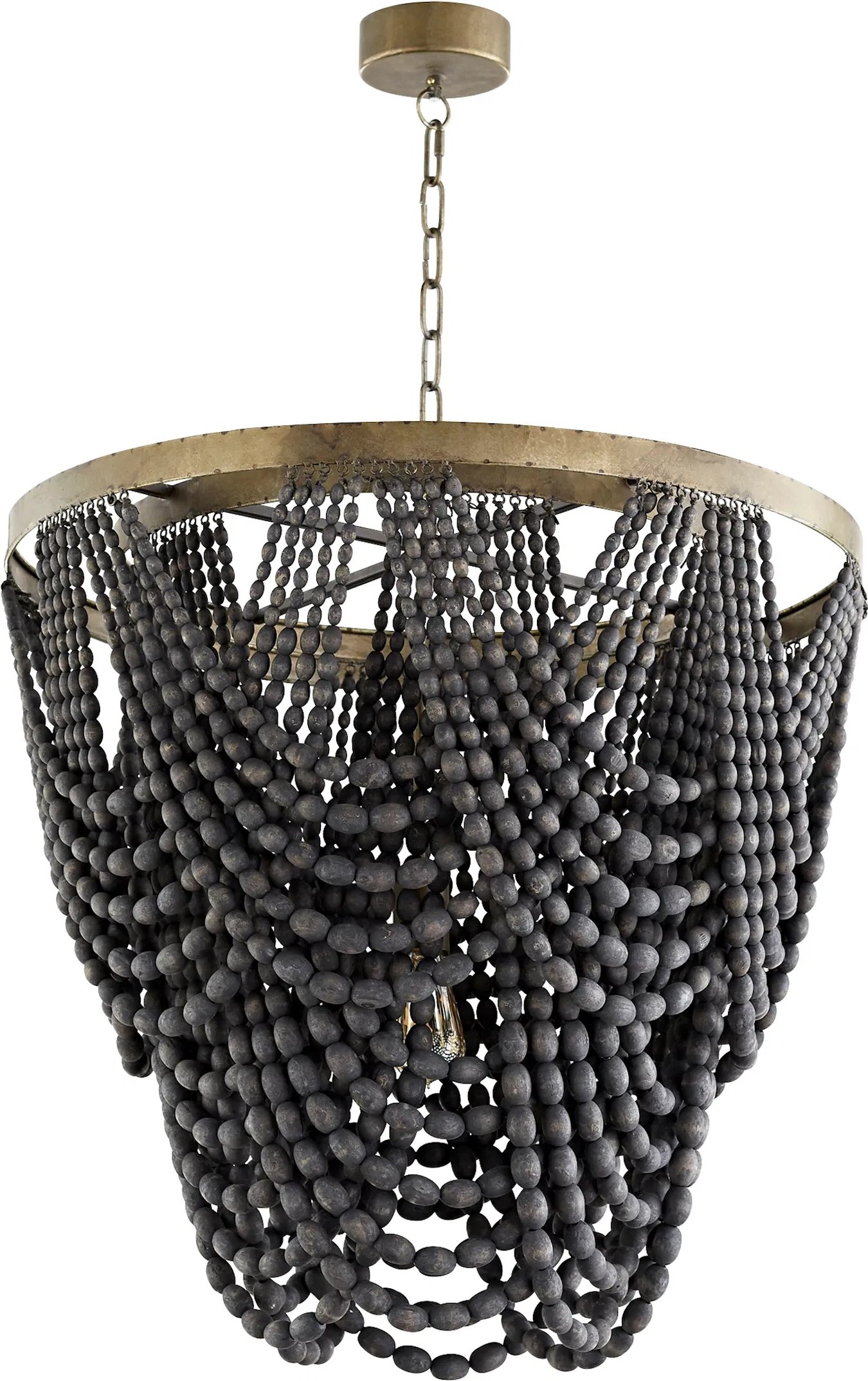 Wood Beaded Chandelier