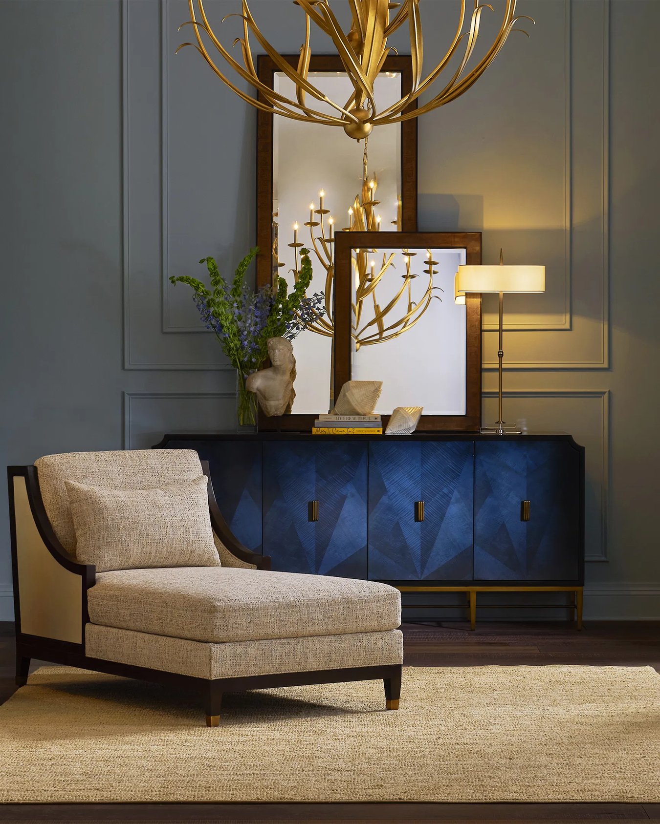 Currey and Company Kallista Blue Credenza | Layla Grayce