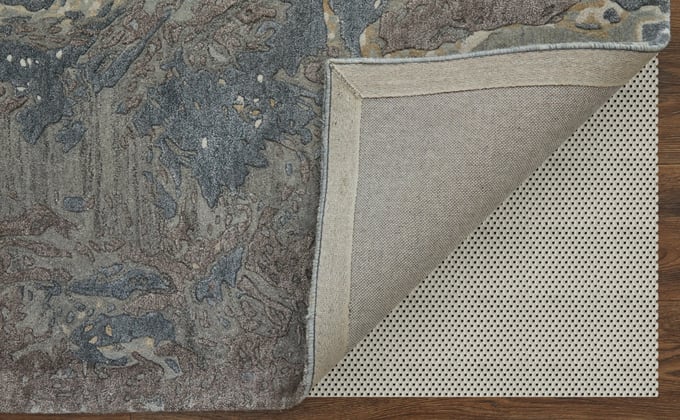 Hy paris　ASOPIA 高級綿毛布　２枚　ペア　グレー&ブルー Feizy Zarah ZRH8918F Rug | PlushRugs