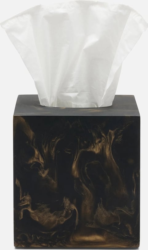 Duluth Black/Gold Square Tissue Box - Thumbnail 2