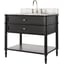 Satin Black Veneer, Carrara Marble