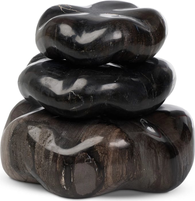 Four Hands Palu Petrified Wood Organic Sculpture Dark