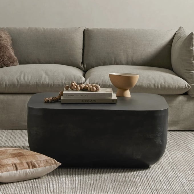 Basil Cast Aluminum Square Outdoor Coffee Table - Thumbnail 4