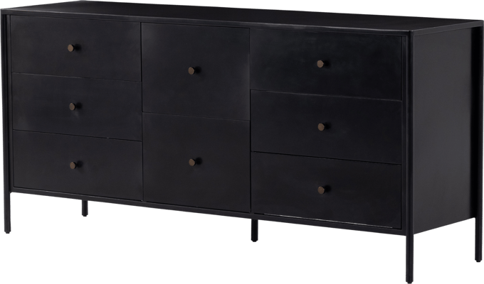 Soto 8 Drawer Dresser - Black - Four Hands