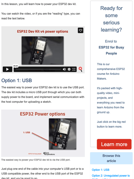 Highlight on the Tech Explorations guides and blog - Tech Explorations