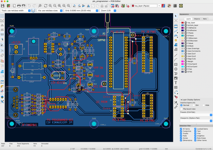 Figure 1.1.5.6: Pcbnew, the layout editor.