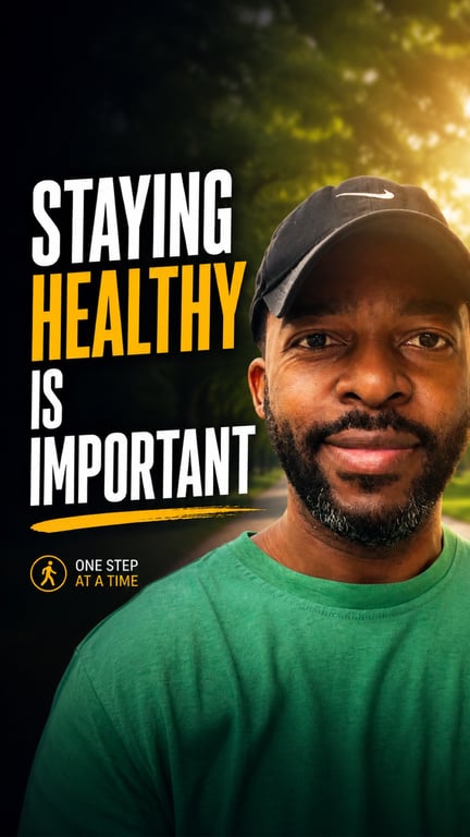 Staying healthy is important - Doing a 1 hr walk
