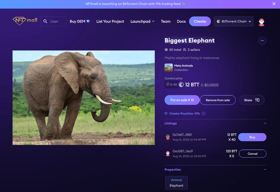 Screen Shot - Trading ERC1155 NFT