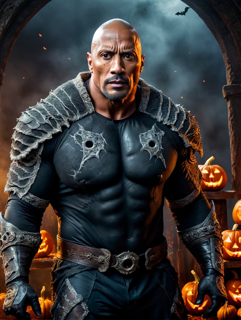 Premium Free ai Images bone chilling picture of dwayne johnson in