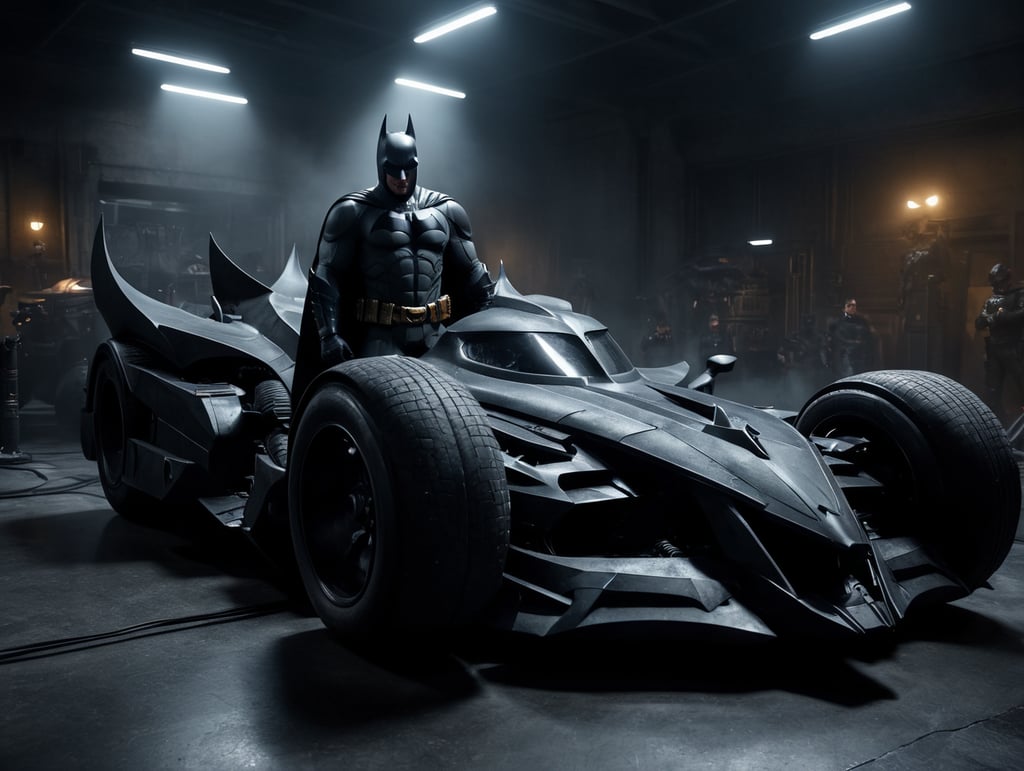 Premium AI Image  Batman batmobile in the city wallpaper