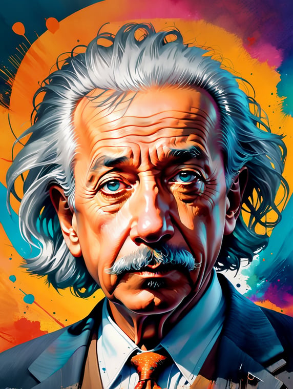 Premium Free ai Images | standing centered portrait of albert einstein ...