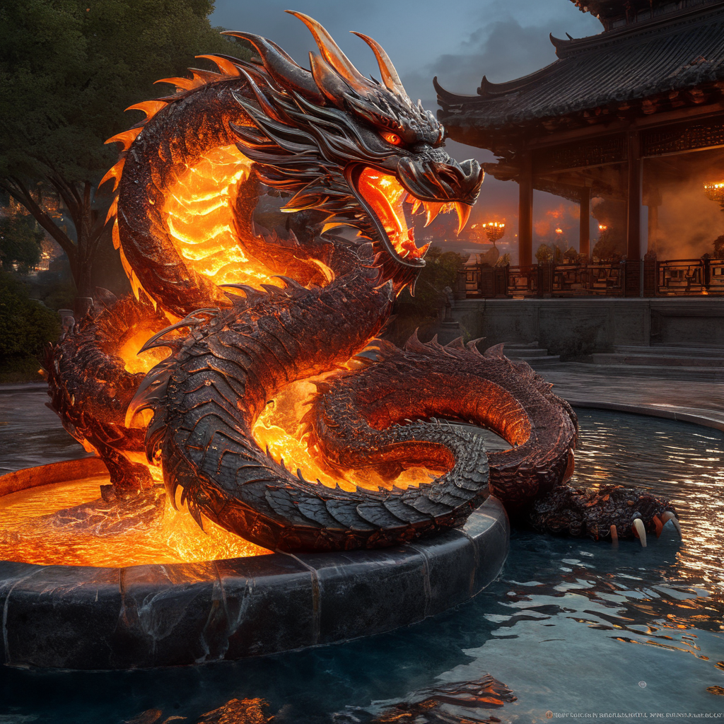 Premium Free ai Images | liquid molten iron asian dragon masterpiece ...