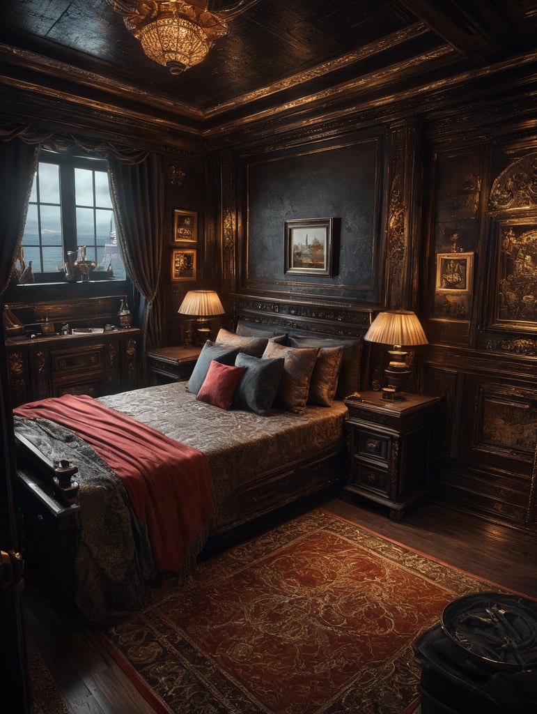 Premium Free ai Images ship bedroom