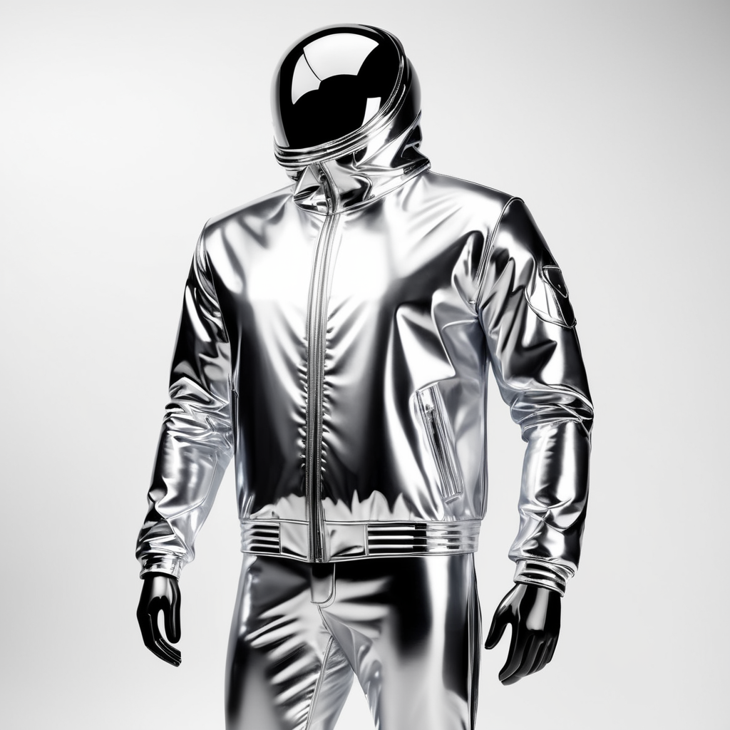Premium Free ai Images | realistic photo of chrome shiny jacket on ...