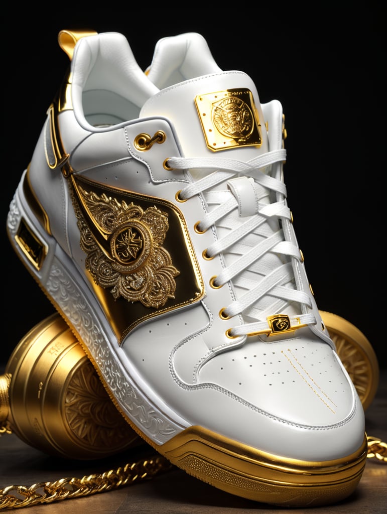 Golden sneakers on sale