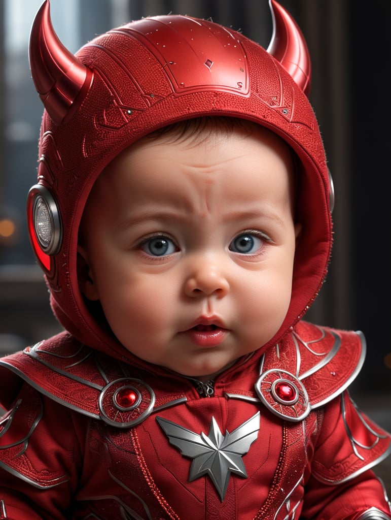 Premium Free ai Images  the adorable photo showcases baby dressed in an  scarlet witch costume capturing the essence of the iconic superhero the  suit features meticulously crafted details the babys chubby