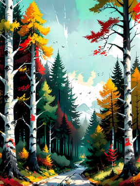 Premium AI Image  Michigan Pine Forest Sticker