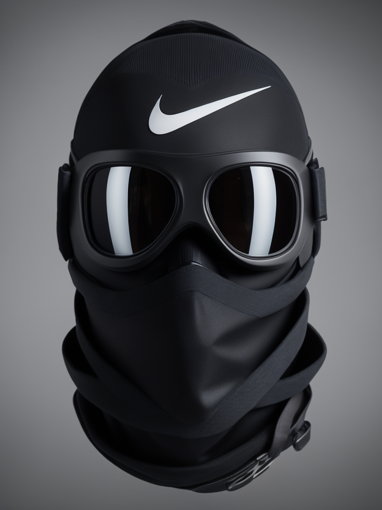 Premium Free ai Images | nike goggles ski black mask gray background dark  atmosphere high quality details