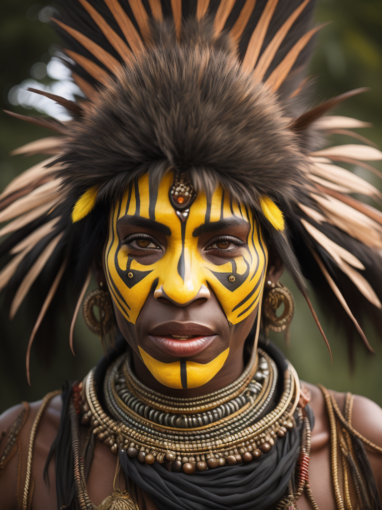 Premium AI Image  A woman with gold face paint and gold paint