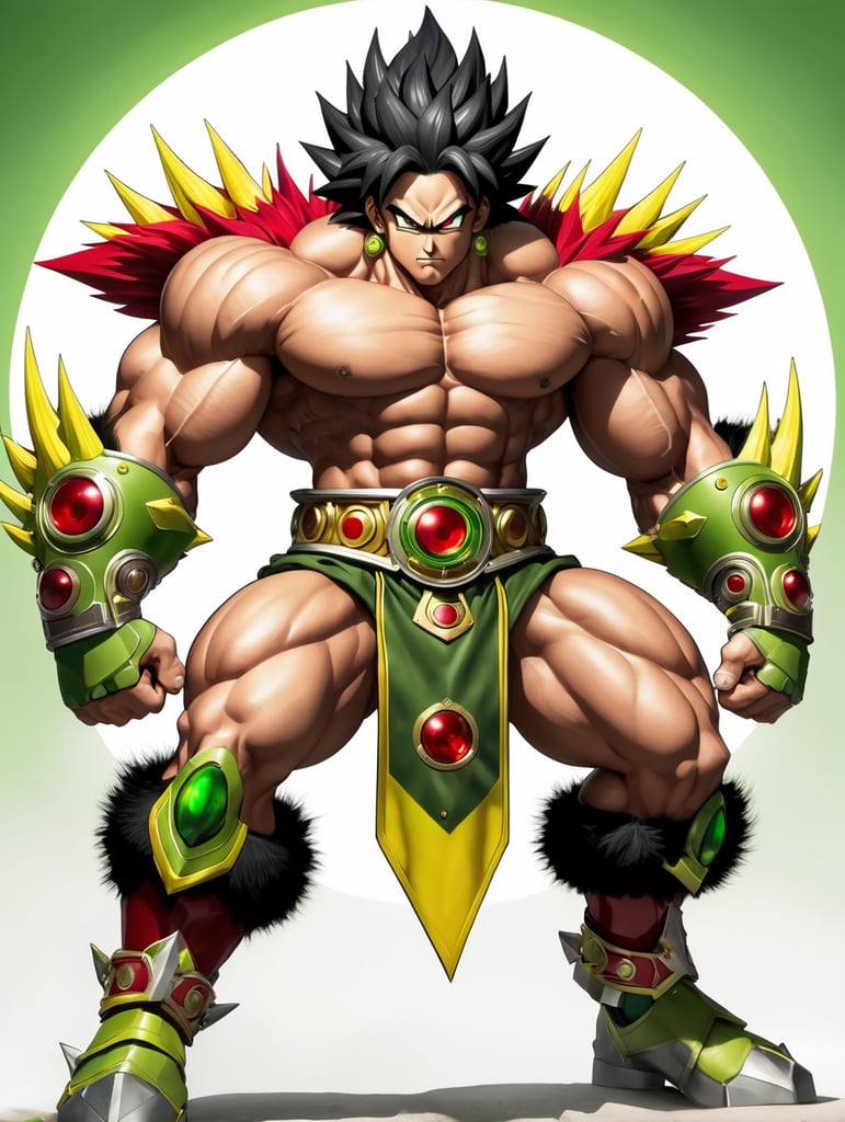 Premium Free ai Images broly is large muscular saiyan with light