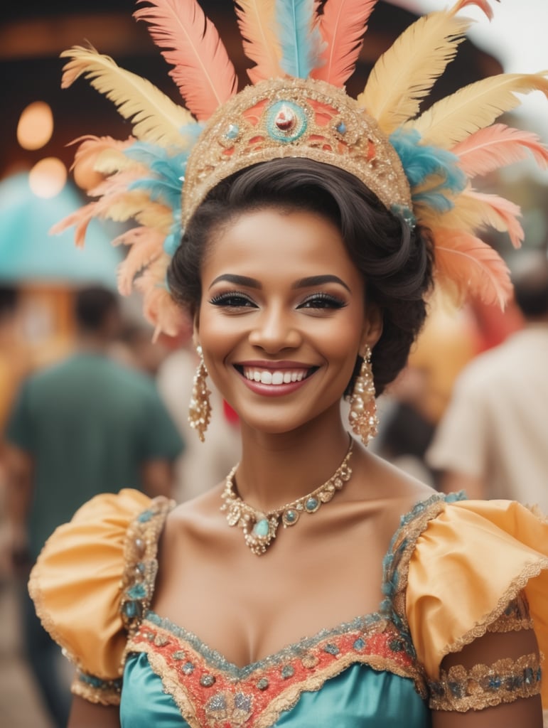 Premium Free ai Images | beautiful woman in carnival dress smiling