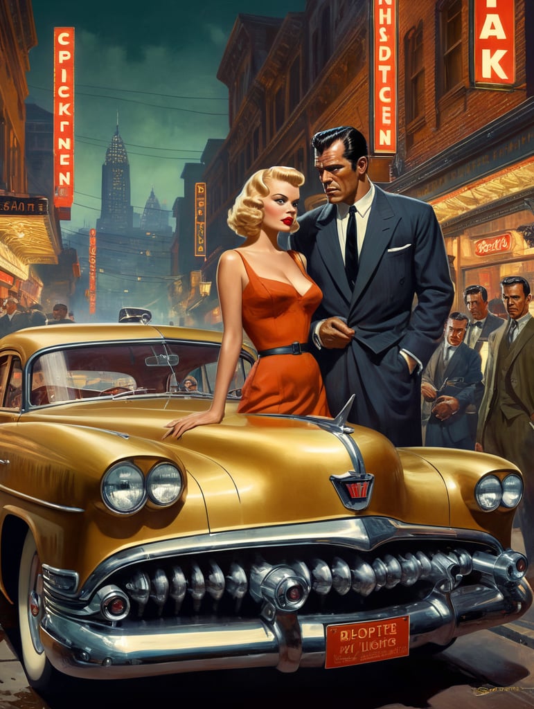 Premium Free ai Images | pulp fiction collage style beautiful blonde ...