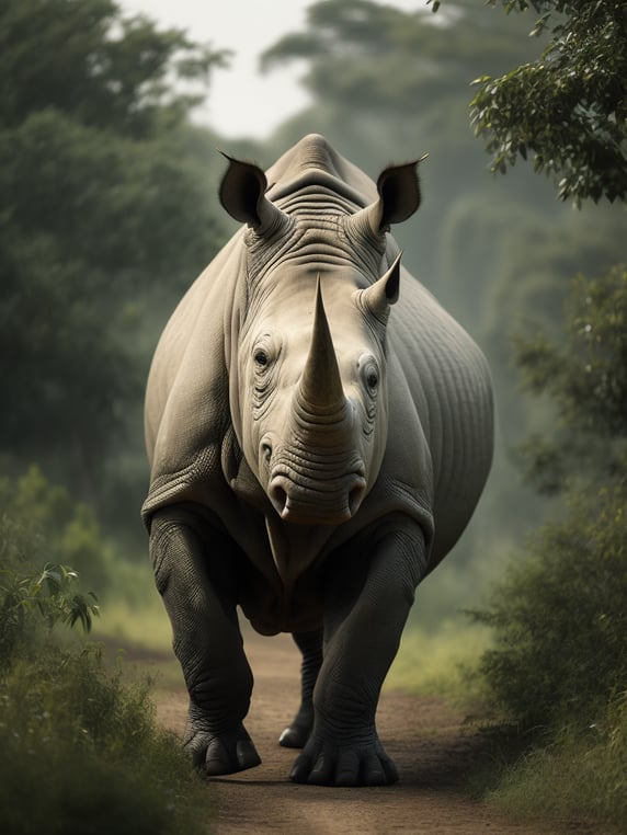 Premium Free ai Images | javan rhinos captivating photorealistic image