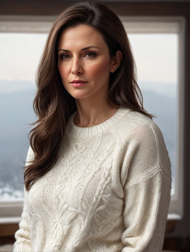 Premium Free ai Images year old woman with straight dark brown hair