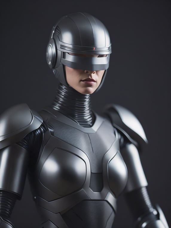 Premium Free ai Images | robocop woman full body photorealistic highly ...