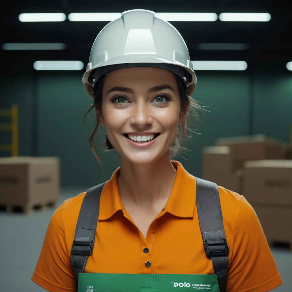 Premium Free ai Images | happy worker using construction helmet polo ...