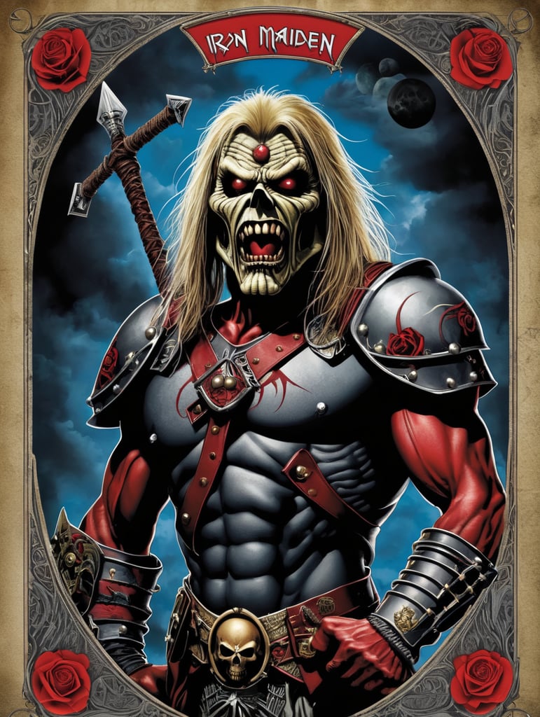 Premium Free ai Images | iron maiden eddie tarot card