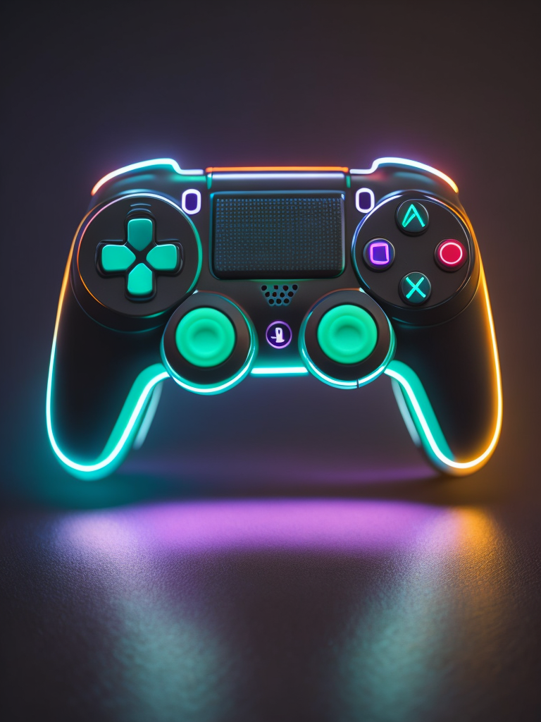 Premium Free ai Images design futuristic neon colored gaming