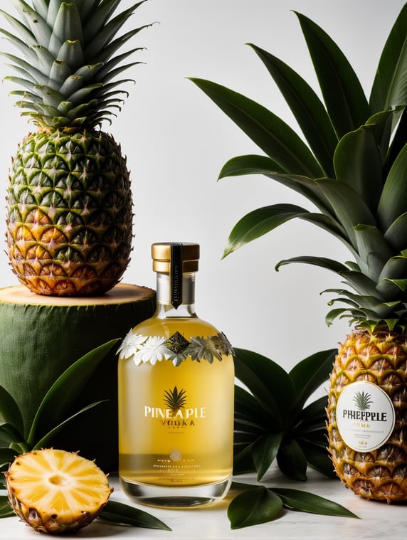 Premium Free ai Images | packaging and branding for pineapple vodka ...
