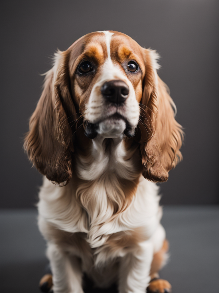 Premium Free ai Images | cocker spaniel smiling sitting see front ...