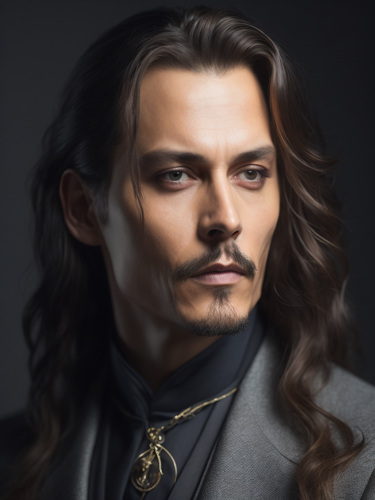 Lumenor AI Image Generation portrait of johnny depp as count dracula