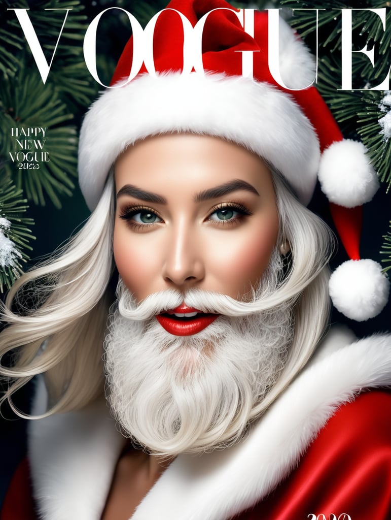 Premium Free ai Images happy new year holiday mood santa on the cover